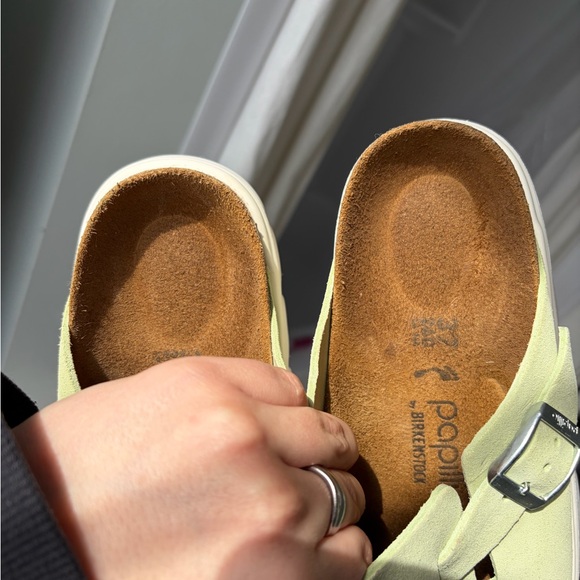 Papillio soft Sage Green Suede Clog with Chunky White Sole- like new! - Picture 4 of 5